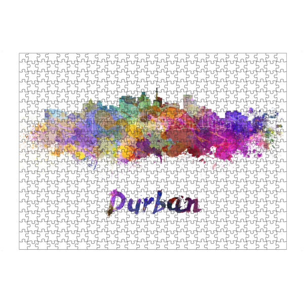 Puzzle Ravensburger "DURBAN skyline in watercolor" artboxONE - Städte,Abstrakt,Architektur