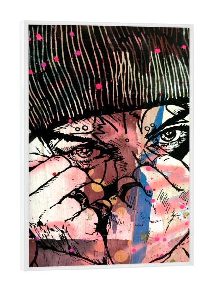 Poster mit weißem Rahmen "Cold frozen" artboxONE - Abstrakt,Musik,Streetart