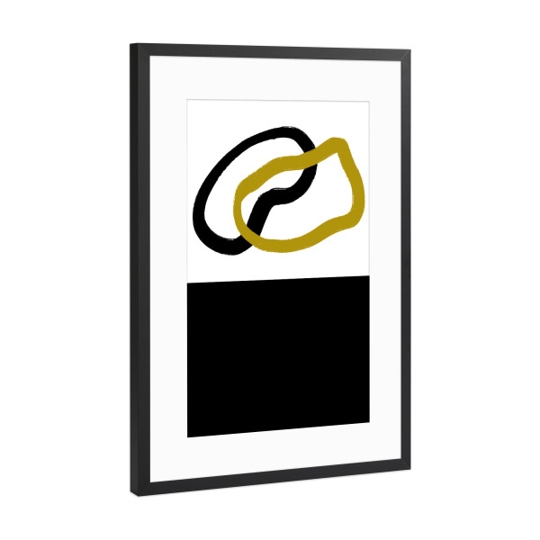 Poster mit Rahmen Schwarz (Metallic) "ABSTRACT EMBRACE" artboxONE - Abstrakt,Geometrie