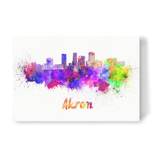 Leinwandbild "AKRON OH skyline in watercolor-b" artboxONE - Städte,Reise,Architektur