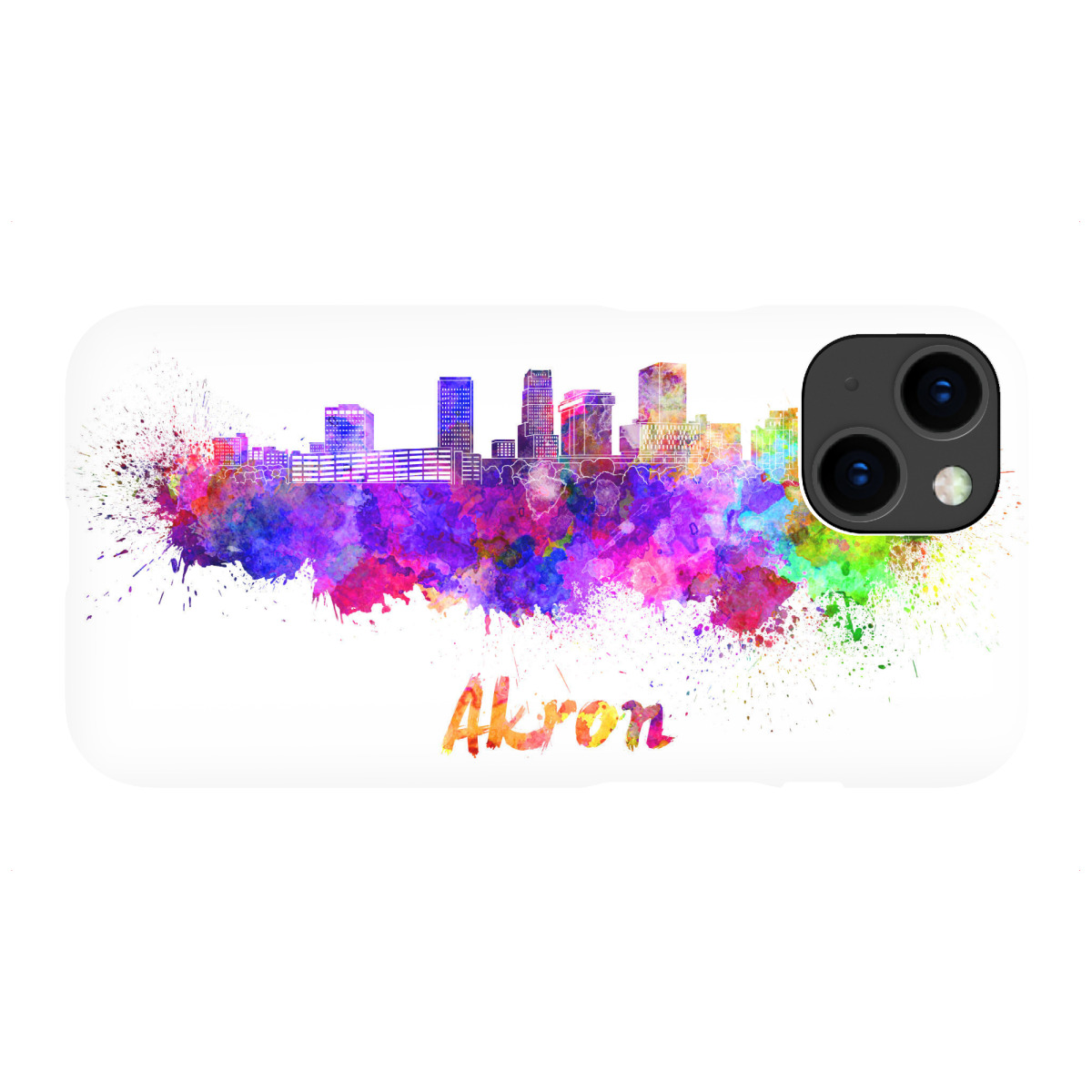 iPhone "AKRON OH skyline in watercolor-b" Premium-Case Handyhülle artboxONE