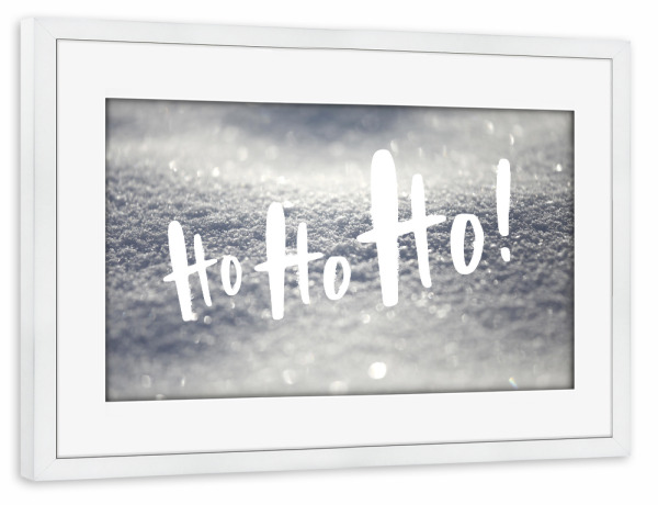 Poster mit Rahmen weiß "Es ist Weihnachtszeit, hohoho!" artboxONE - Typografie,Natur,Weihnachten