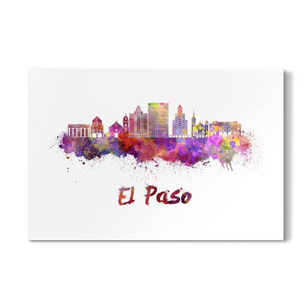 Galerie-Print "EL PASO v2 skyline in watercolor" 30x20 cm artboxONE