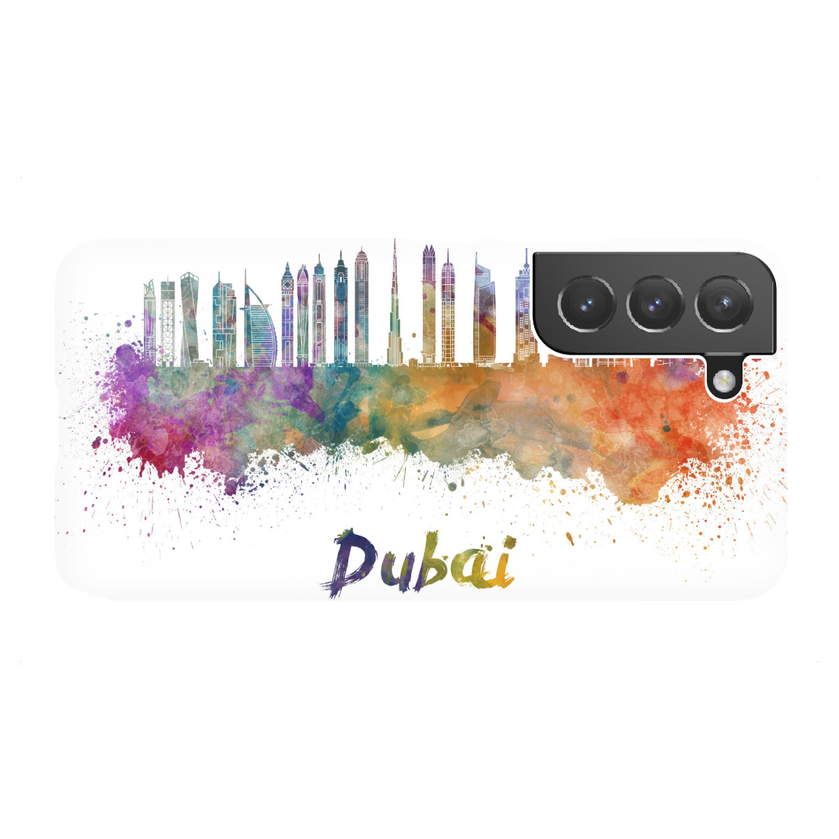 "DUBAI skyline in watercolor"für Samsung Galaxy - Premium-Case Handyhülle artboxONE