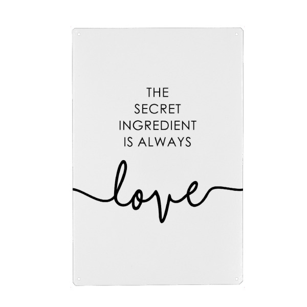 Holzbild "*The Secret Ingredient is Love*" artboxONE - Typografie,Menschen,Liebe
