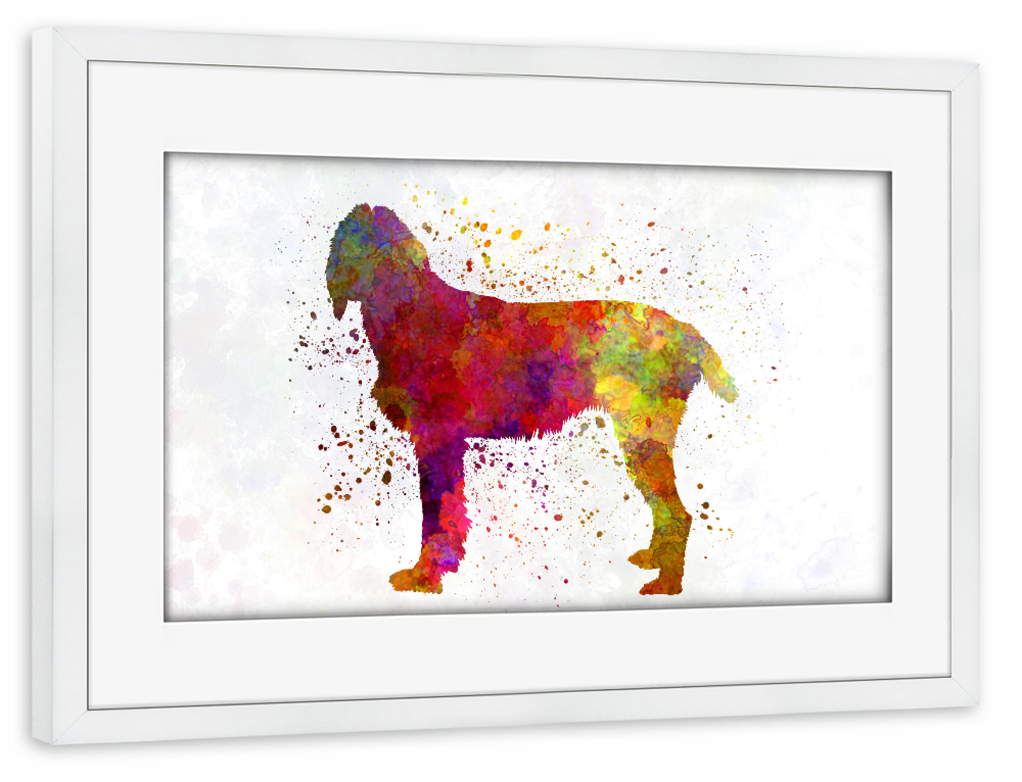 Poster mit Rahmen weiß "Pudelpointer in watercolor" artboxONE - Tiere,Abstrakt