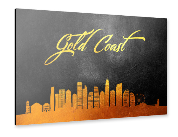 Alu-Dibond "Gold Coast Gold Skyline" 30x20 cm artboxONE