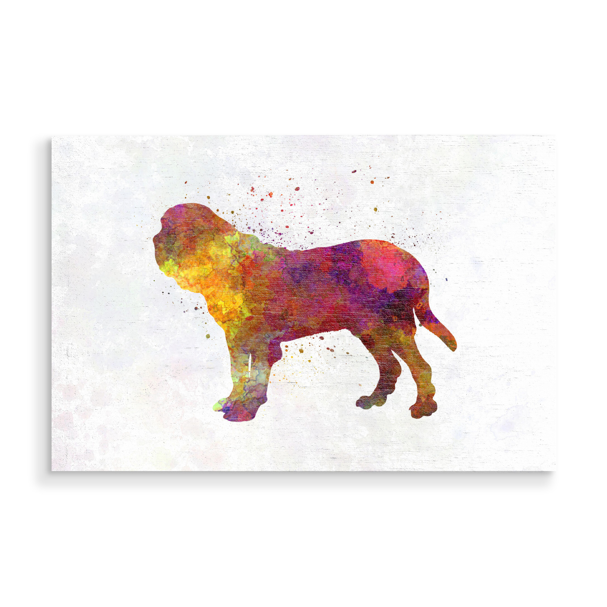 Holzbild "Fila Brasileiro in watercolor" artboxONE - Tiere,Abstrakt