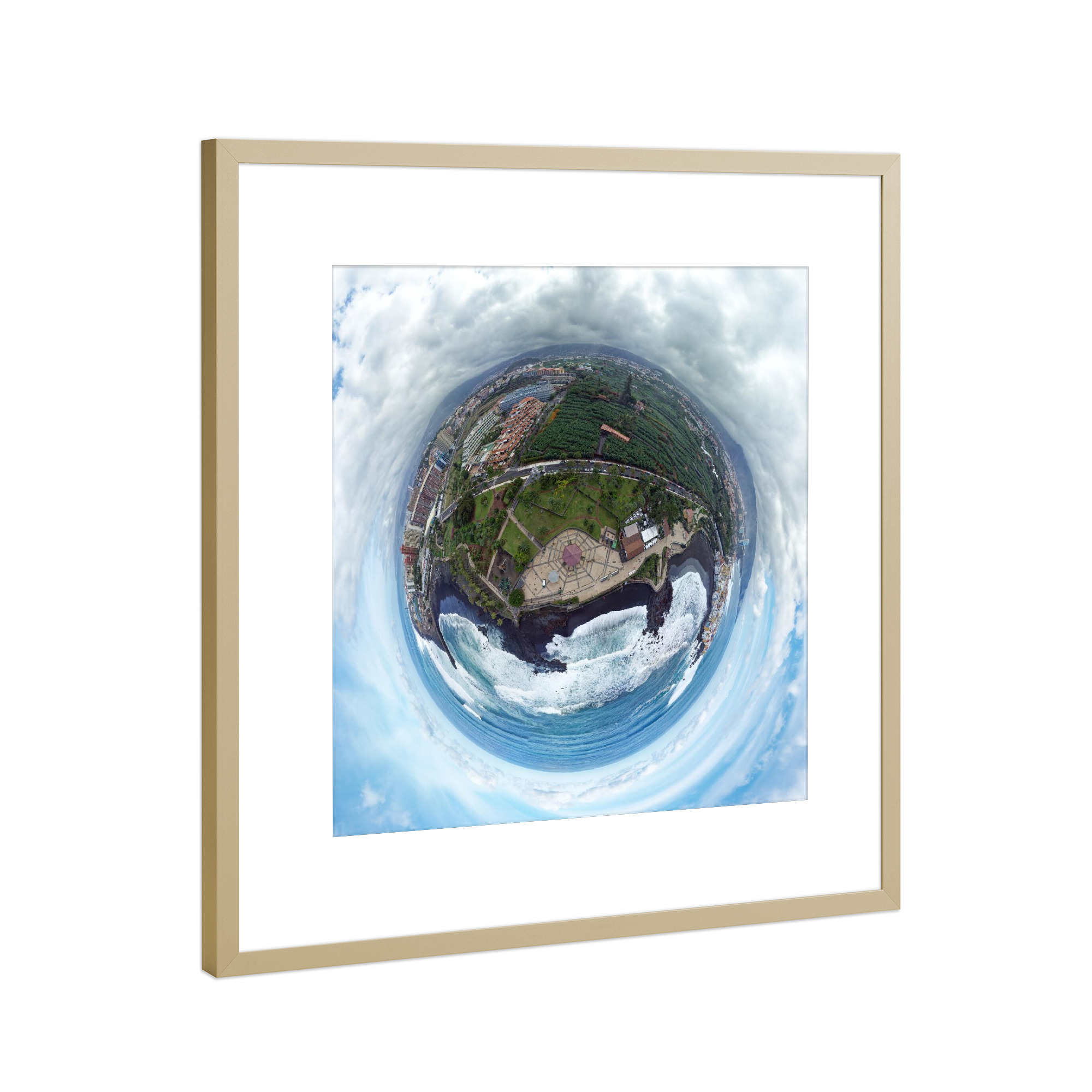 Poster mit Rahmen Gold "Teneriffa-Punta Brava, Playa Chica" artboxONE - Städte,Natur,Reise,Reise / Strand und Meer,Reise / Länder