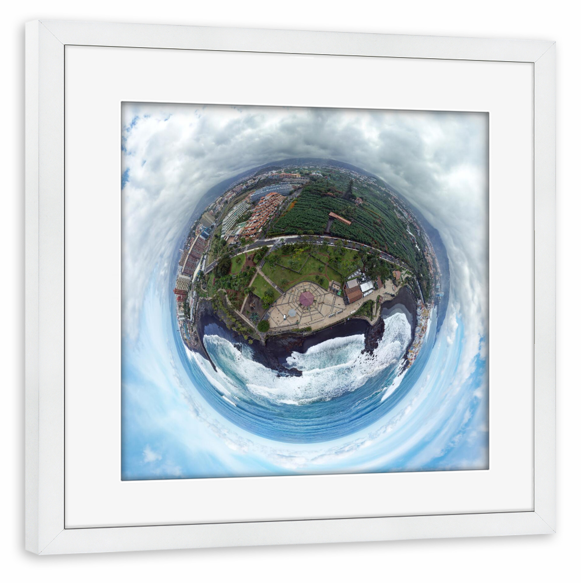 Poster mit Rahmen weiß "Teneriffa-Punta Brava, Playa Chica" artboxONE - Städte,Natur,Reise,Reise / Strand und Meer,Reise / Länder