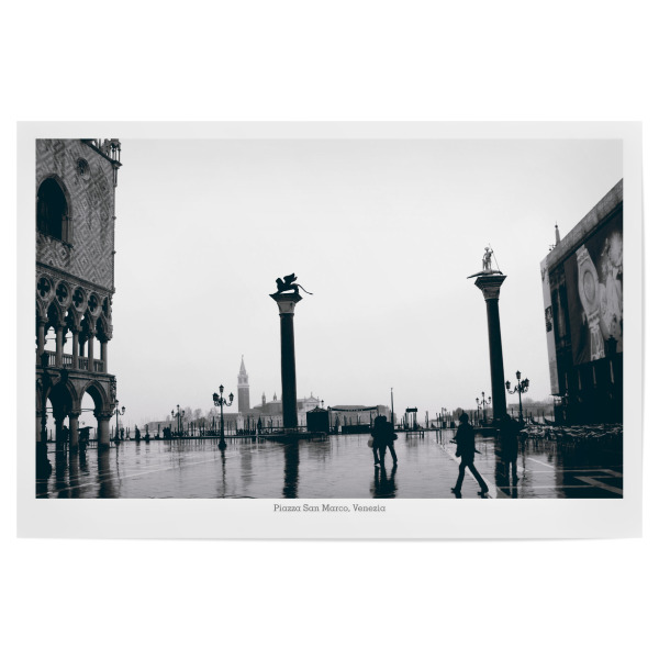 Poster "Der Piazza San Marco in Venedig" artboxONE - Reise,Schwarzweiß,Architektur,Städte / Venedig,Reise / Länder