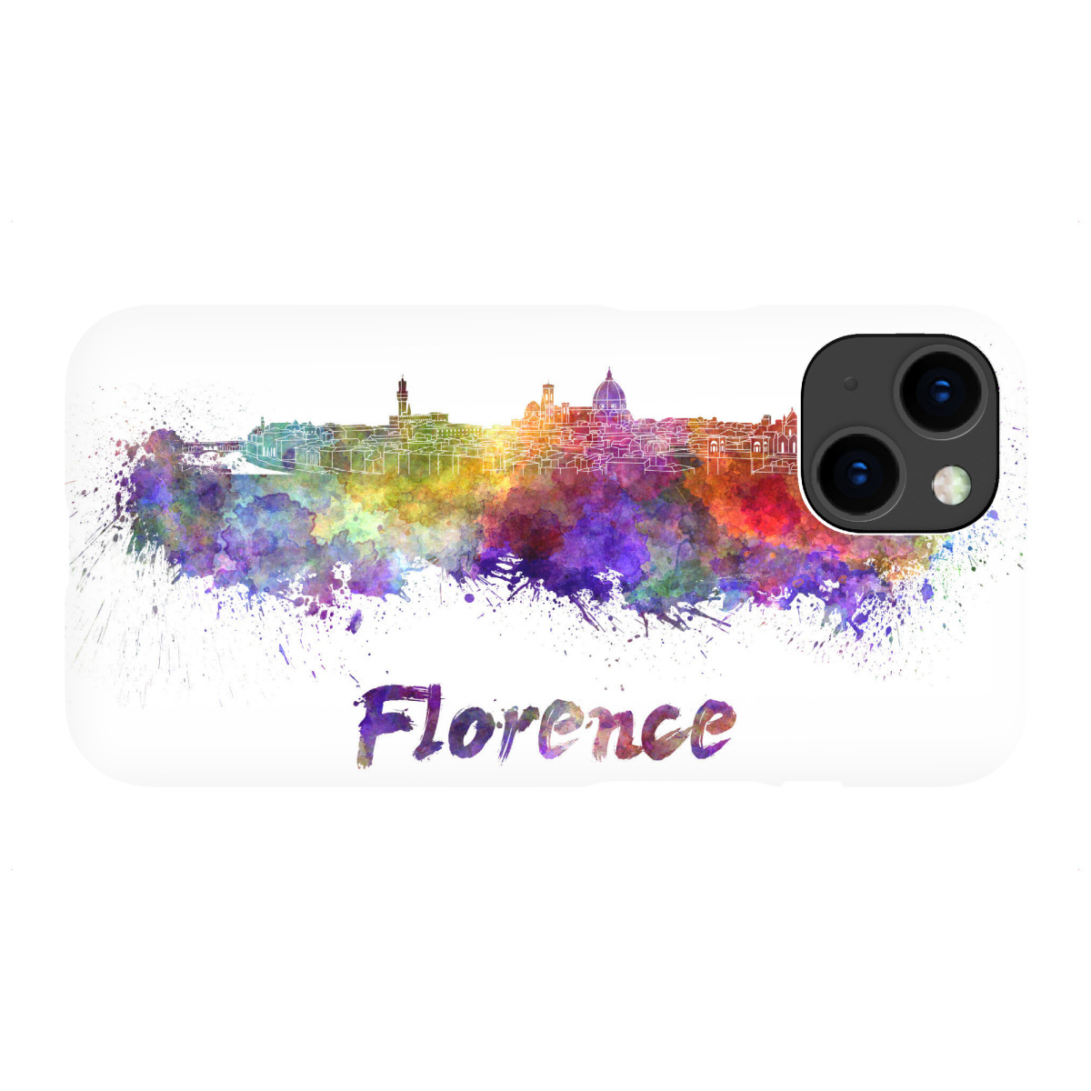 iPhone "FLORENCE skyline in watercolor-b" Premium-Case Handyhülle artboxONE