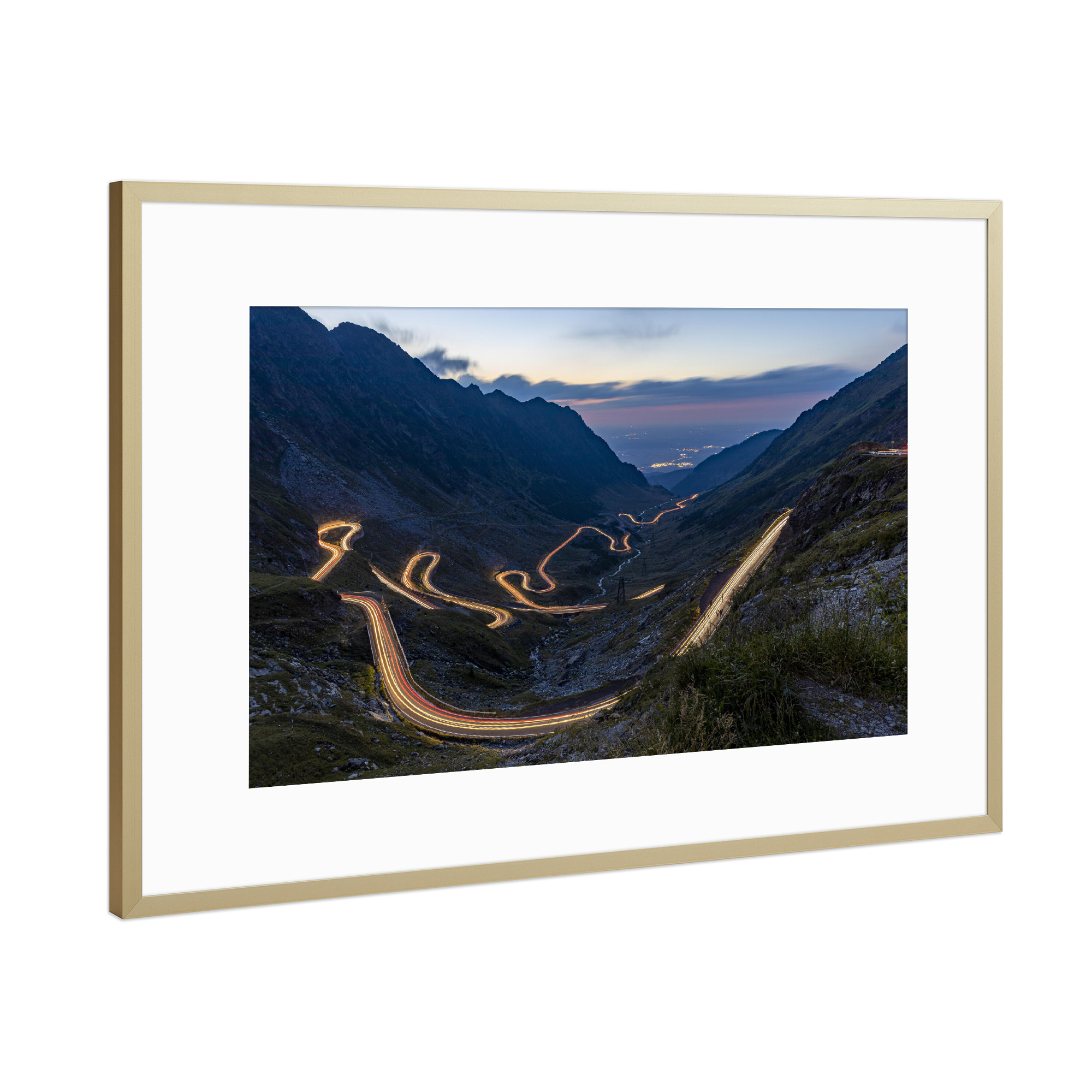 Poster mit Rahmen Gold "Transfaragasan" artboxONE - Natur,Reise / Länder