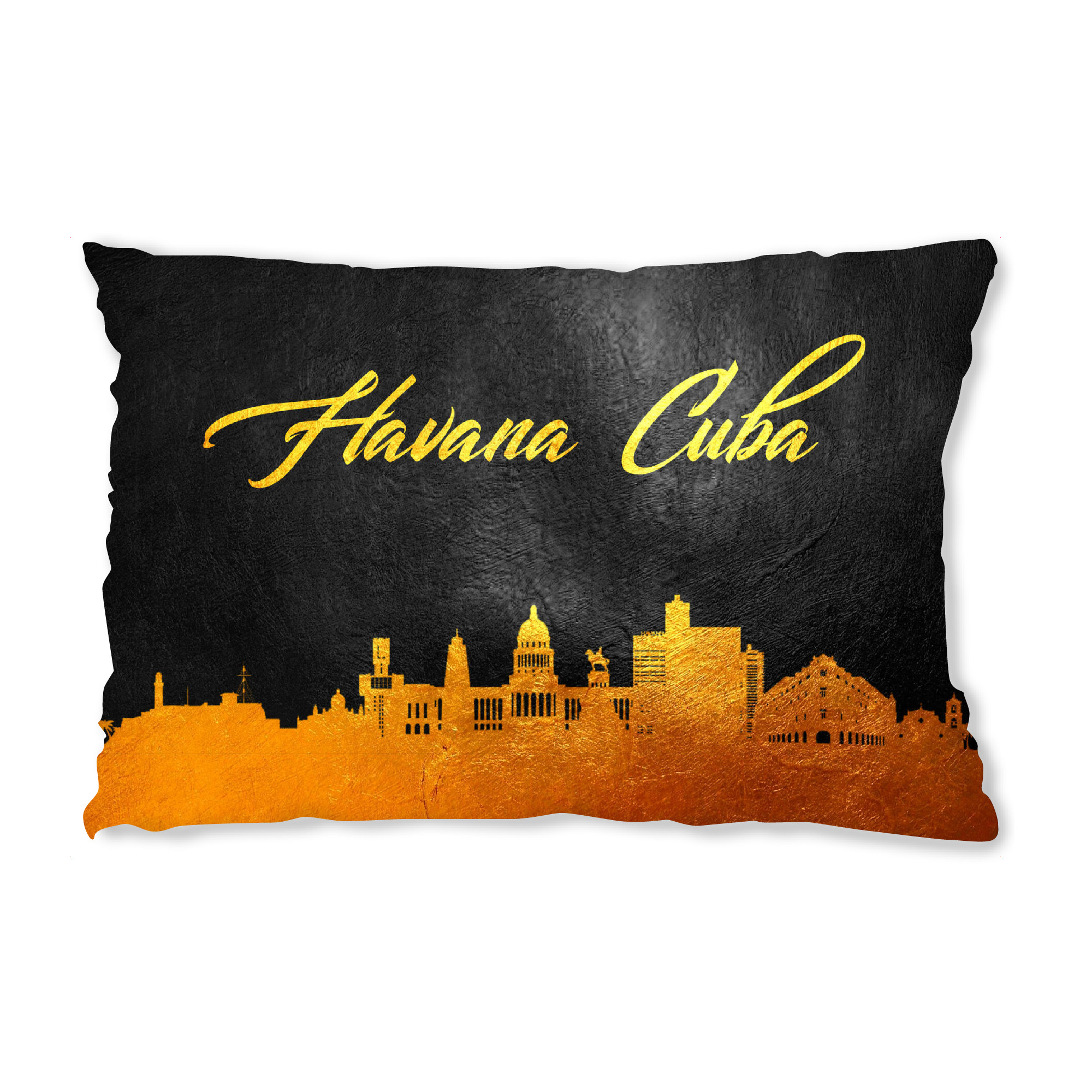 Design-Kissen "Havana Cuba Gold Skyline" artboxONE - Städte - Havana,Cuba,Gold,Skyline,City,Stadt - Bild havana