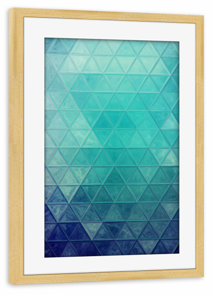 Poster mit Rahmen kiefer "Mosaic sea blue" artboxONE - Abstrakt,Geometrie