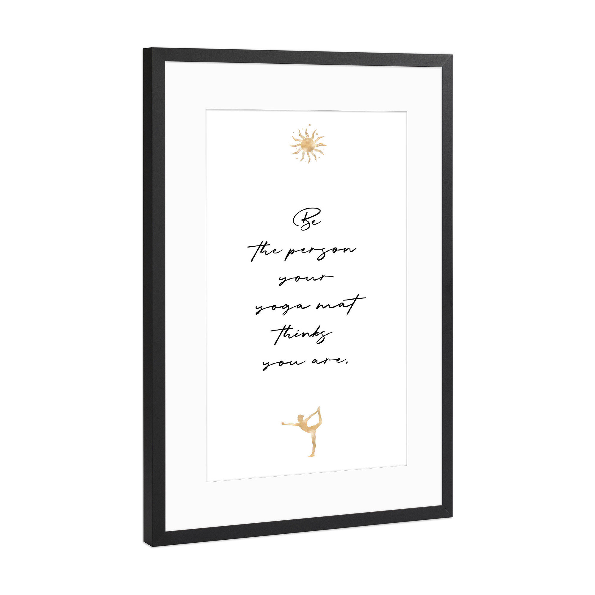 Poster mit Rahmen Schwarz (Metallic) "Be the person" artboxONE - Typografie