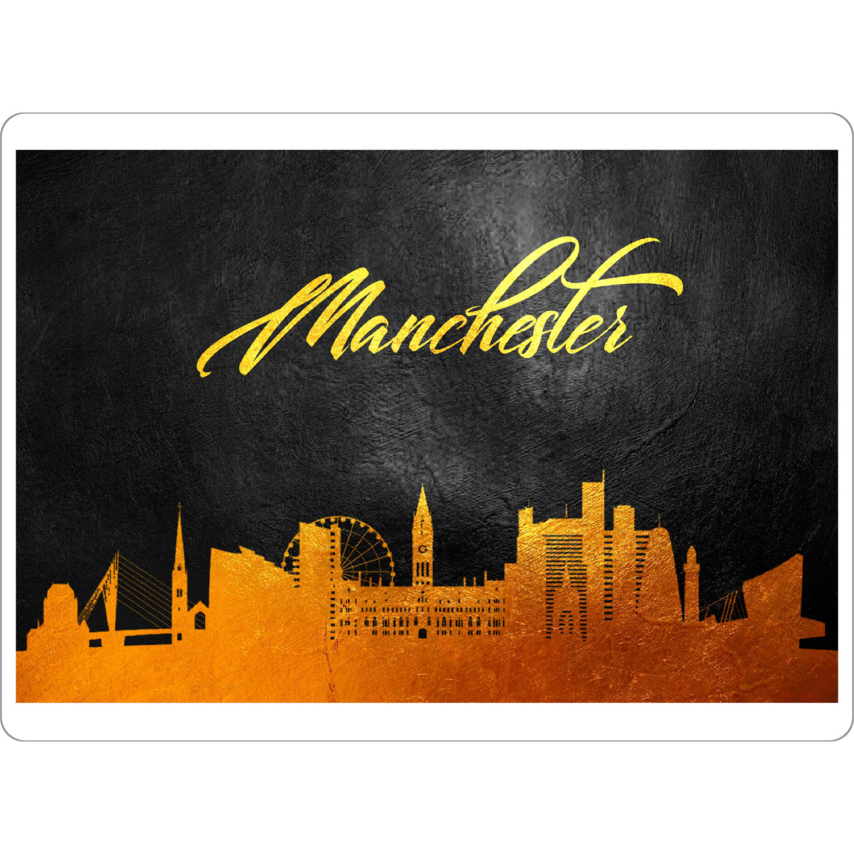 Tischset "Manchester England Gold Skyline" artboxONE - Städte - Manchester,England,Gold,Skyline,City,Stadt - Bild manchester