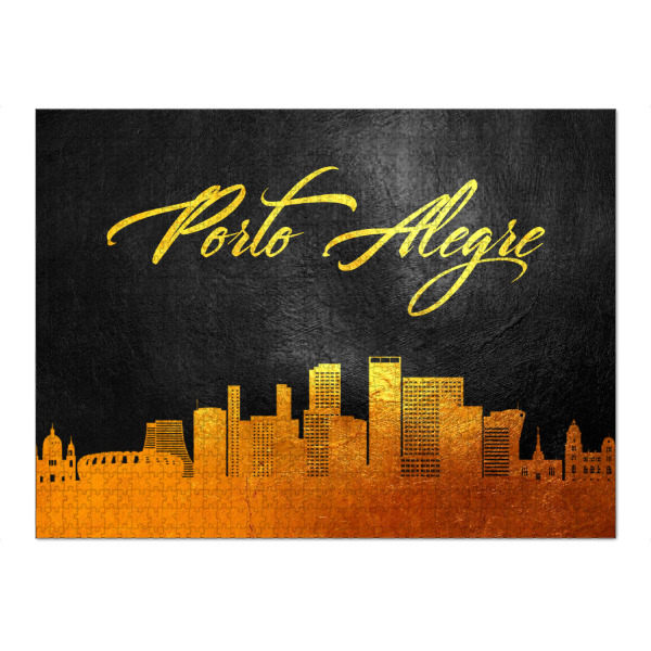 Puzzle Ravensburger "Porto Alegre Gold Skyline" artboxONE - Städte - Porto alegre,Brazil,Gold,Skyline,City,Stadt - Bild porto alegre