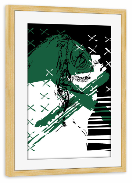 Poster mit Rahmen kiefer "Diver" artboxONE - Abstrakt,Menschen,Schwarzweiß,Fashion,Streetart
