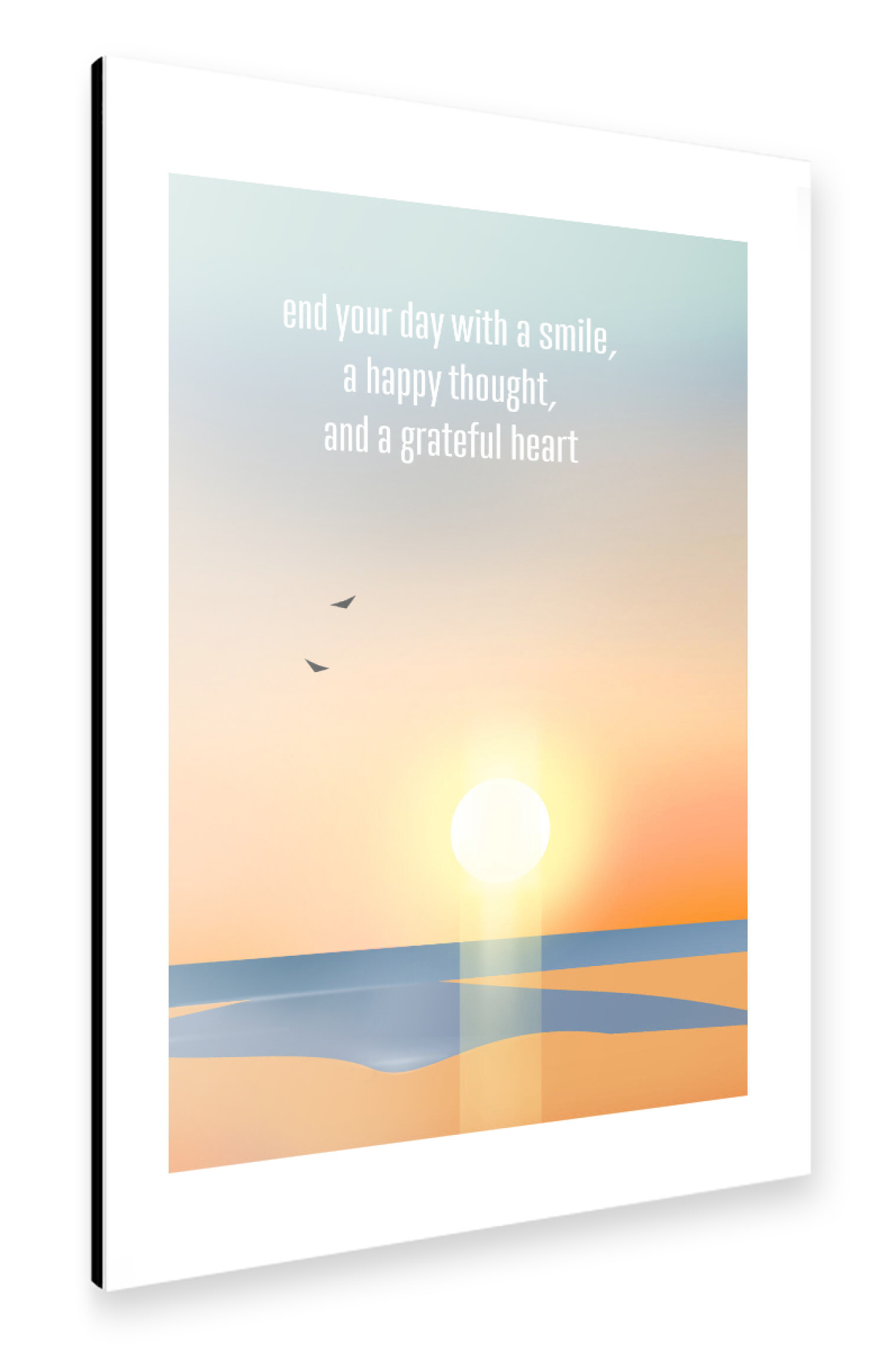 Alu-Dibond "Happy thought and grateful heart" 30x20 cm artboxONE