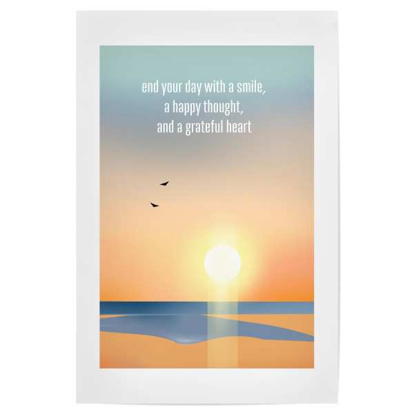 Poster 30x20 cm "Happy thought and grateful heart" artboxONE - Typografie,Fiktion