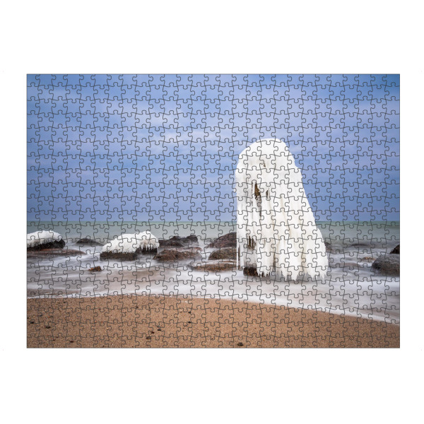 Puzzle Ravensburger "Eis, Buhne und Ostsee" artboxONE - Natur,Reise,Reise / Strand und Meer