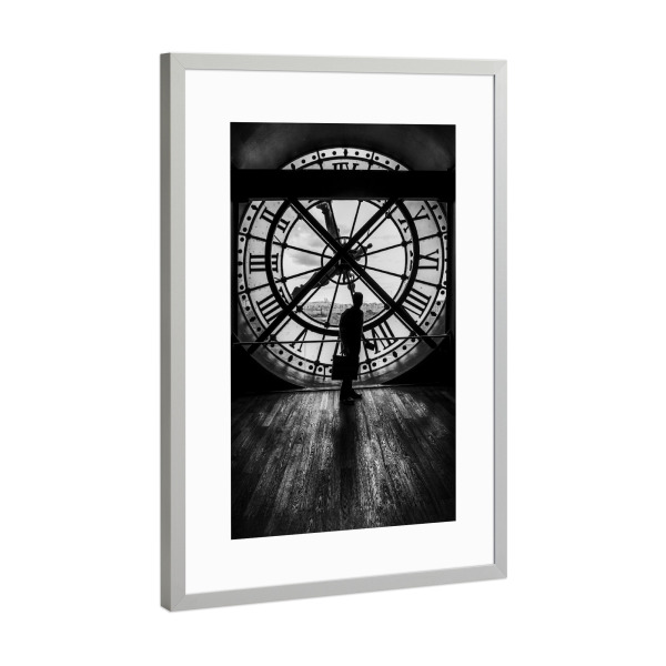 Poster mit Rahmen Silber "Musee D'Orsay" artboxONE - Menschen,Schwarzweiß,Städte / Paris