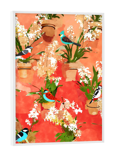Poster mit weißem Rahmen "Birds of different feathers flock" artboxONE - Floral,Tiere,Abstrakt