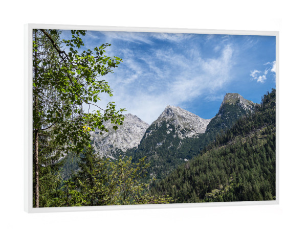 Poster mit weißem Rahmen "Baum, Wald und Berge" artboxONE - Natur,Reise