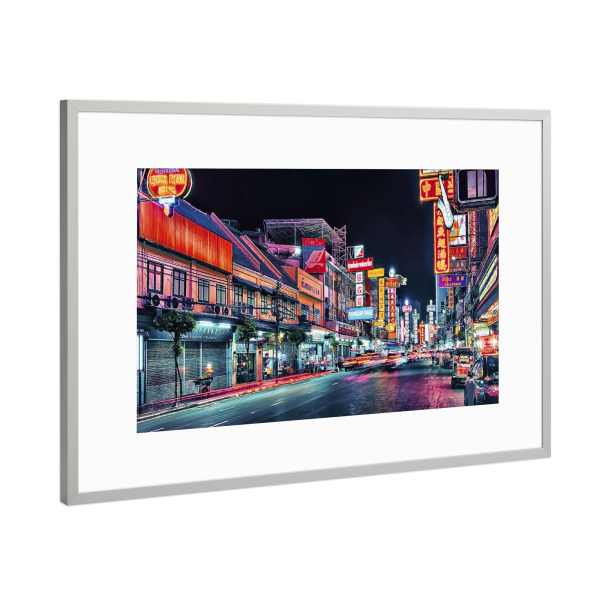 Poster mit Rahmen Silber "Chinatown in Bangkok" artboxONE - Städte,Reise,Architektur,Reise / Asien,Reise / Länder