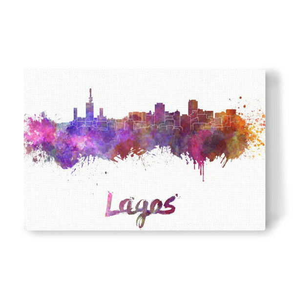 Leinwandbild "LAGOS skyline in watercolor" artboxONE - Städte,Abstrakt,Architektur