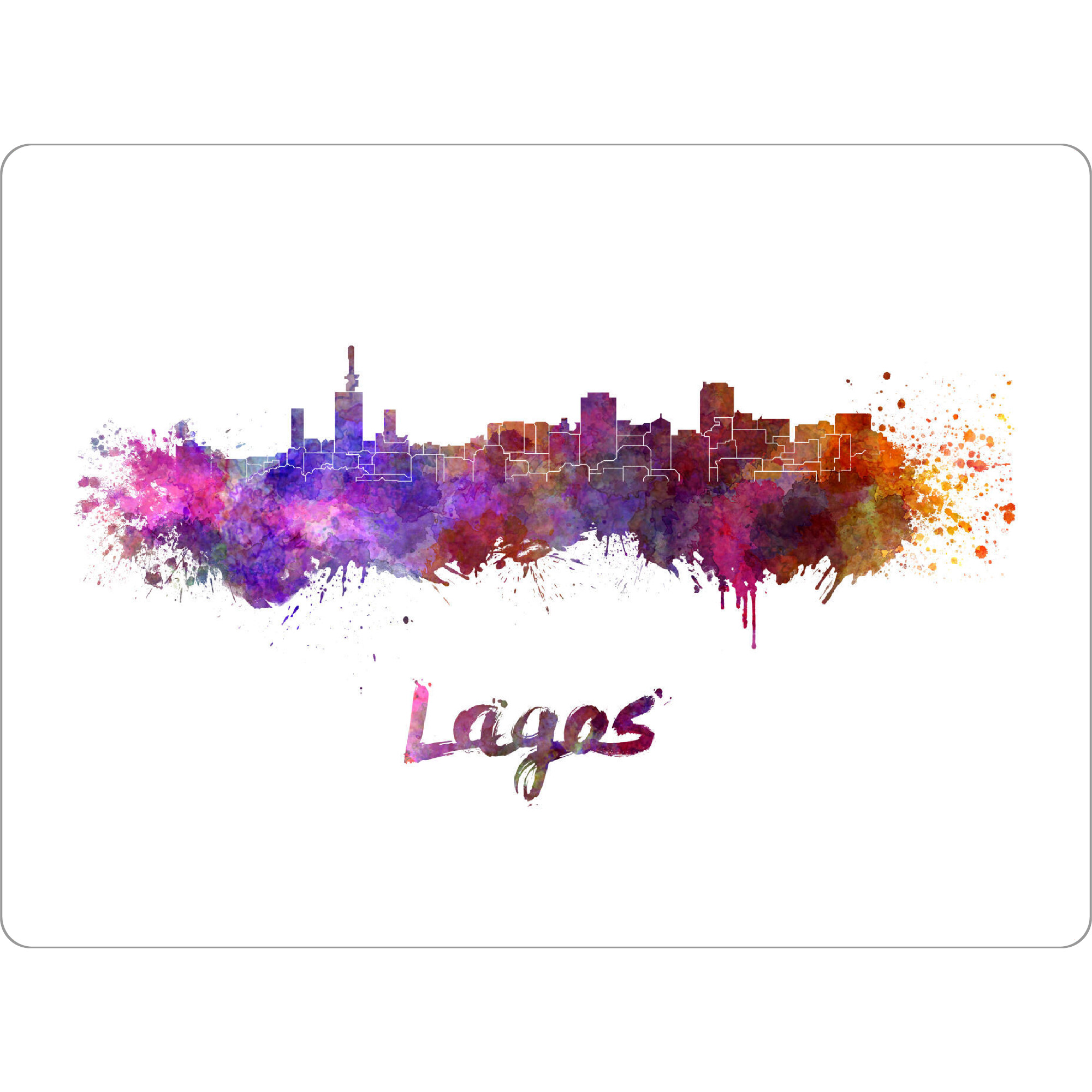 Tischset "LAGOS skyline in watercolor" artboxONE - Städte,Abstrakt,Architektur