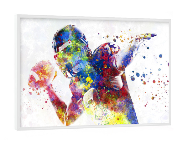 Poster mit weißem Rahmen "Multicolor american football-c" artboxONE - Abstrakt,Sport,Sport / Fußball