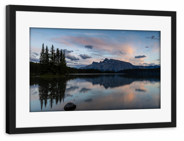 Poster mit Rahmen schwarz "Two Jack Lake" artboxONE - Natur,Reise,Reise / Länder