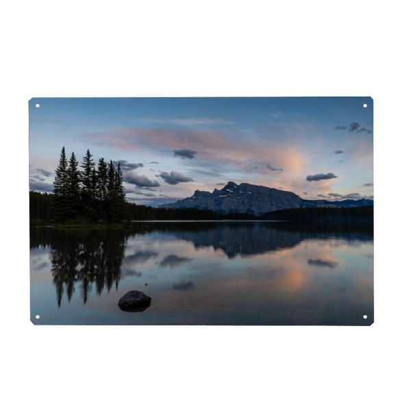 Metall Poster "Two Jack Lake" artboxONE - Natur,Reise,Reise / Länder