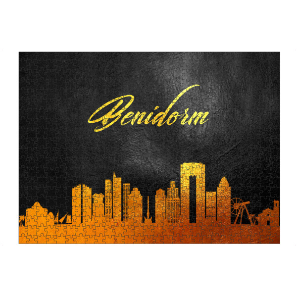 Puzzle Ravensburger "Benidorm Spain Gold Skyline" artboxONE - Städte - Benidorm,Spain,Gold,Skyline,City,Stadt - Bild benidorm