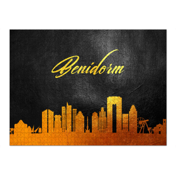 Puzzle Ravensburger "Benidorm Spain Gold Skyline" artboxONE - Städte - Benidorm,Spain,Gold,Skyline,City,Stadt - Bild benidorm