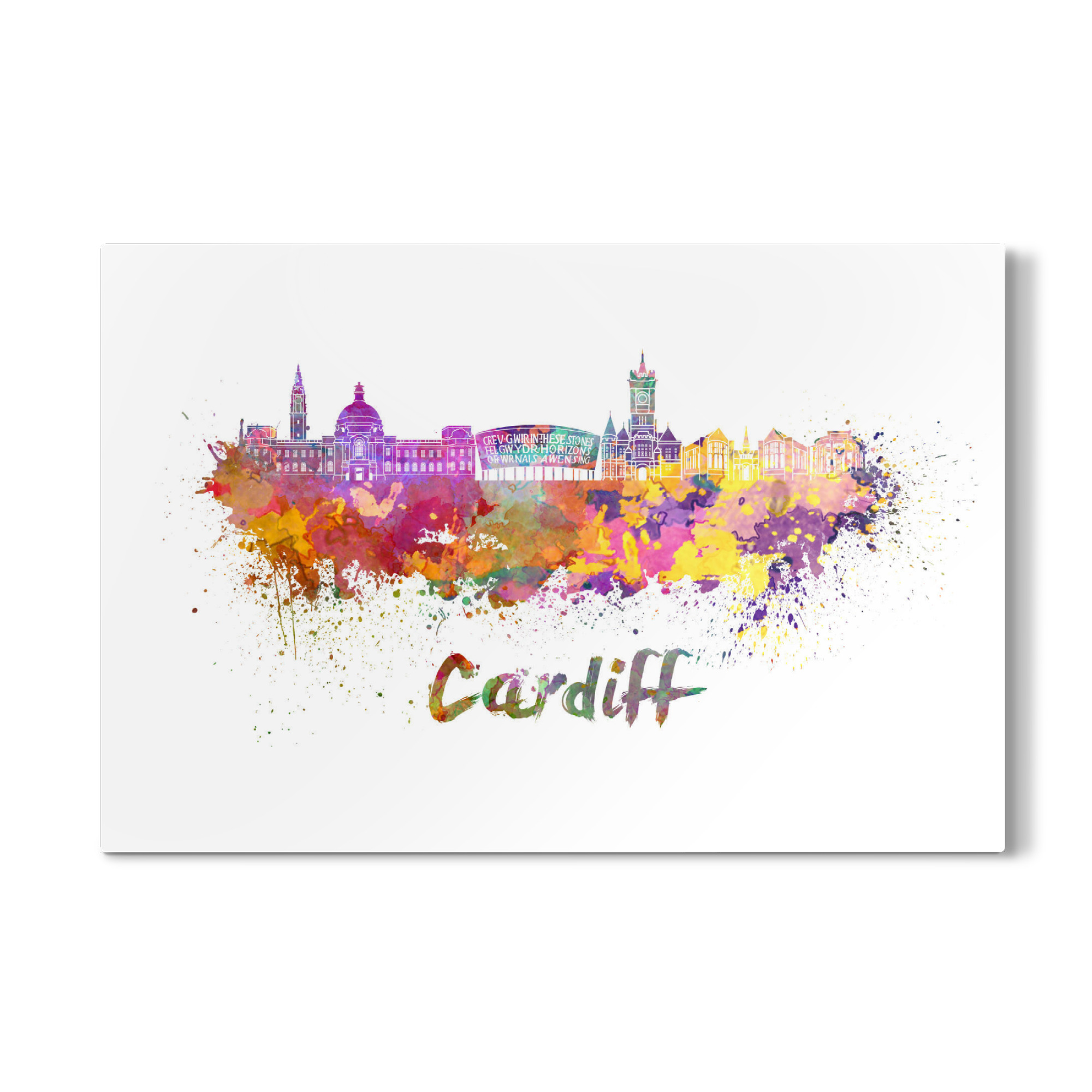 Galerie-Print "CARDIFF skyline in watercolor-b" 75x50 cm artboxONE