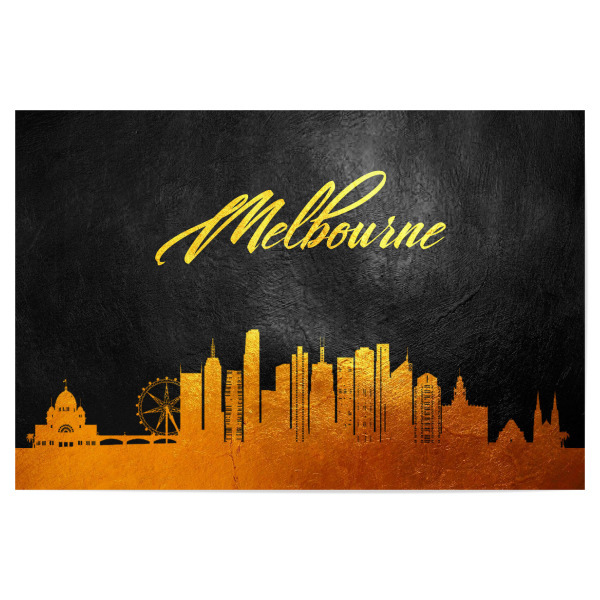 Poster 30x20 cm "Melbourne Australia Gold Skyline" artboxONE - Städte - Melbourne,Australia,Gold,Skyline,City,Stadt