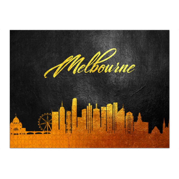 Puzzle Ravensburger "Melbourne Australia Gold Skyline" artboxONE - Städte - Melbourne,Australia,Gold,Skyline,City,Stadt - Bild melbourne