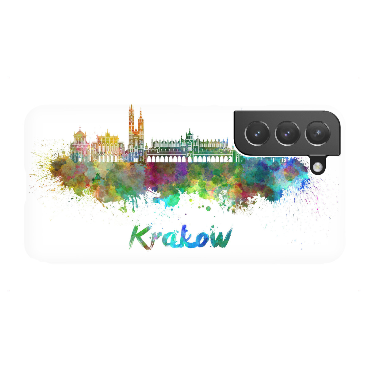"KRAKOW skyline in watercolor-C"für Samsung Galaxy - Premium-Case Handyhülle artboxONE