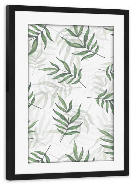 Poster mit Rahmen schwarz "Palm Leaves Pattern" artboxONE - Natur,Floral