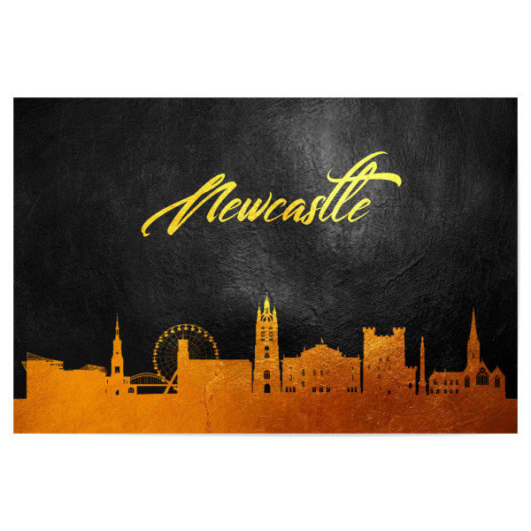 Poster 30x20 cm "Newcastle England Gold Skyline" artboxONE - Städte - Gold,Skyline,Newcastle,England,City,Stadt