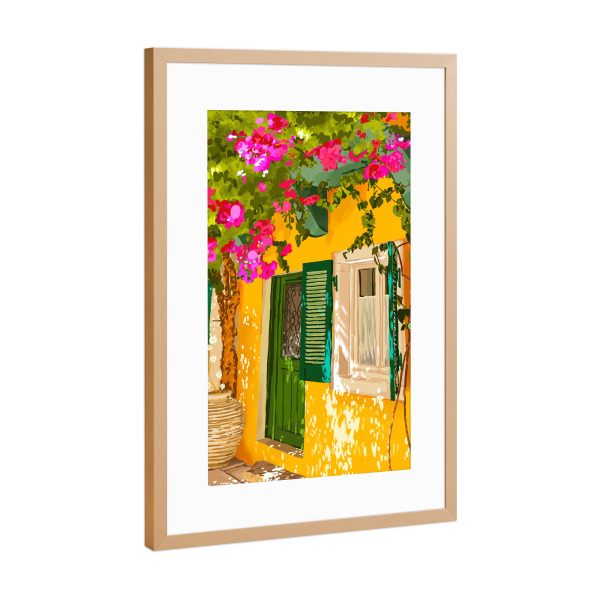Poster mit Rahmen Kupfer "Living in the Sunshine. Always" artboxONE - Architektur