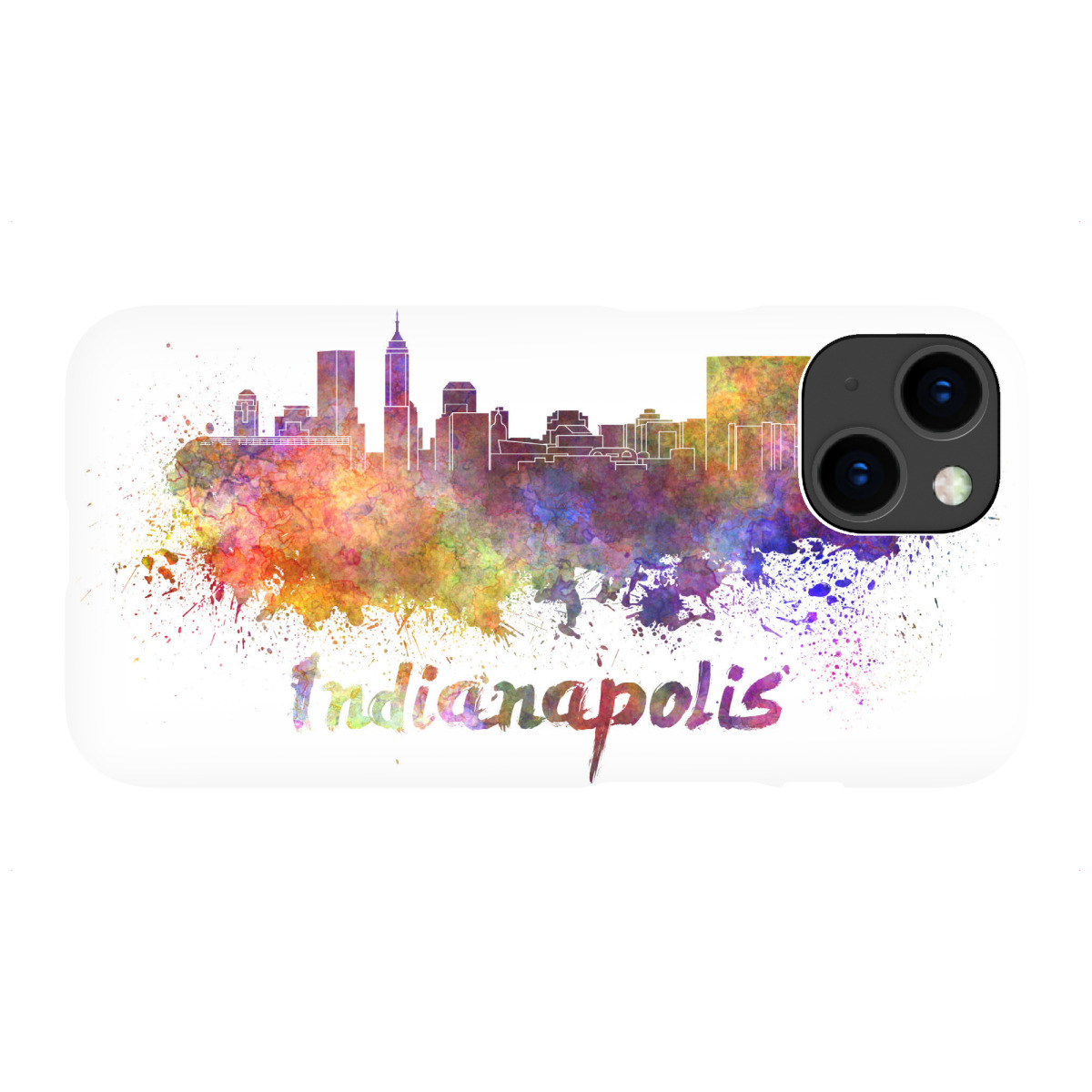 iPhone "INDIANAPOLIS skyline in watercolor" Premium-Case Handyhülle artboxONE
