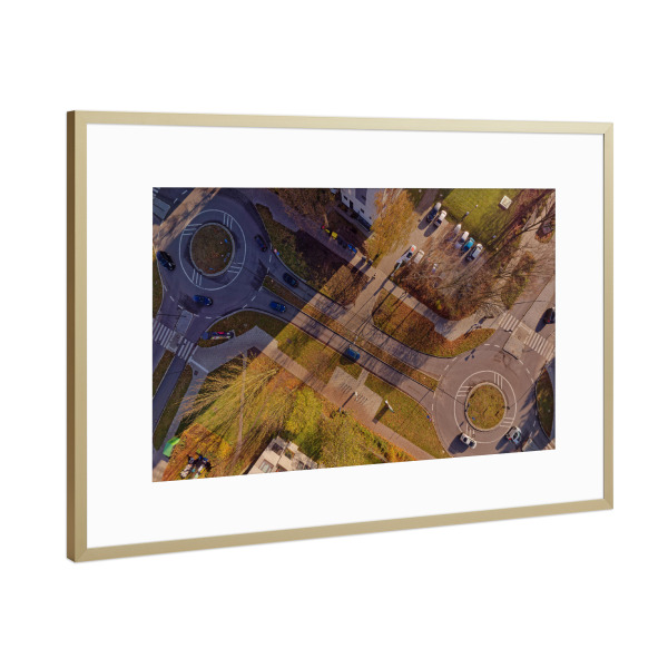 Poster mit Rahmen Gold "Hamburg - Doppelkreisel, Panorama" artboxONE - Städte,Städte / Hamburg,Reise,Architektur,Reise / Länder