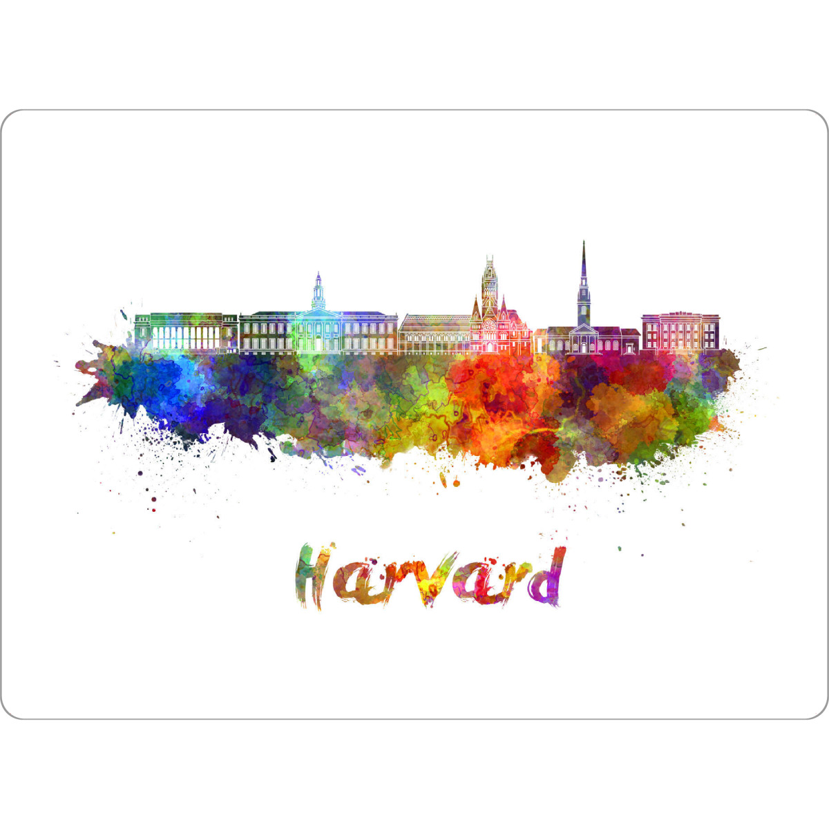 Tischset "HARVARD skyline in watercolor" artboxONE - Städte,Abstrakt,Architektur
