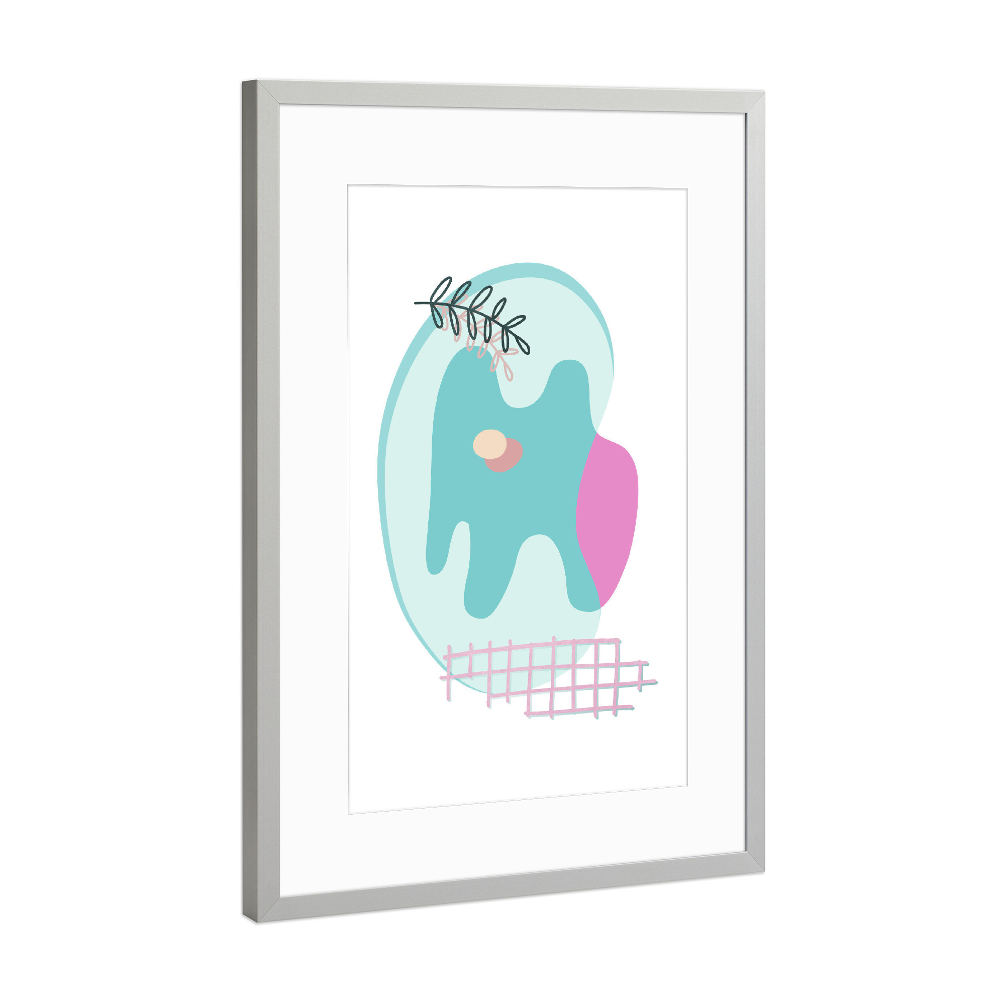 Poster mit Rahmen Silber "Stillleben am Pool" artboxONE - Abstrakt,Geometrie