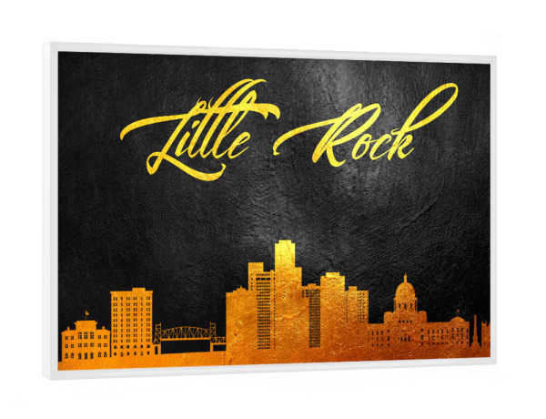 Poster mit weißem Rahmen "Little Rock Arkansas Gold" artboxONE - Städte - Little rock,Arkansas,Gold,Skyline,City,Stadt