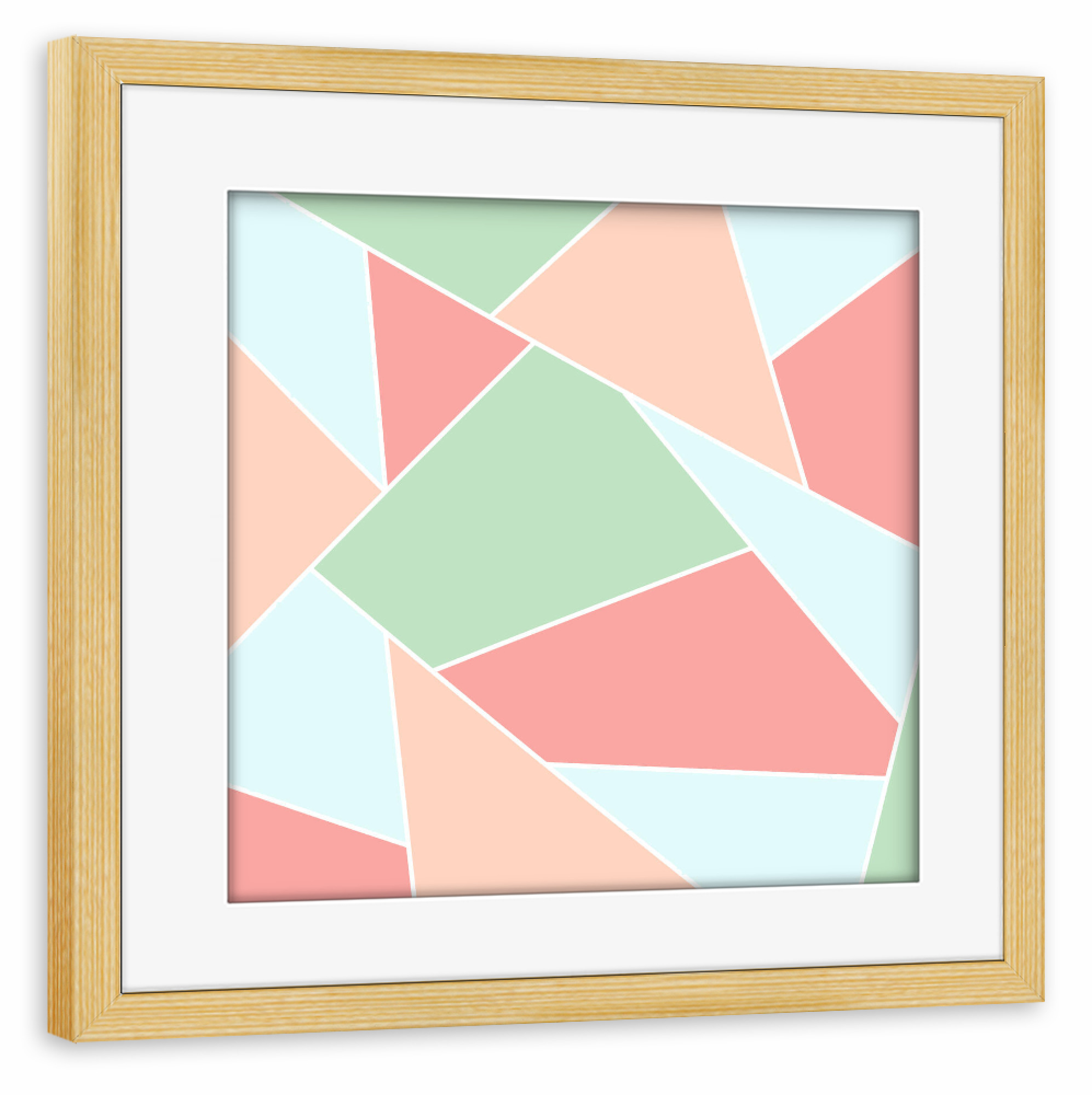 Poster mit Rahmen kiefer "Polygon Pastel" artboxONE - Abstrakt,Geometrie